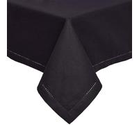 HOMESCAPES Nappe rectangulaire en Tissu, Nappe de Table en 100% Coton uni Noir, Linge de Table Lavable et hypoallergénique - 137 x 228 cm