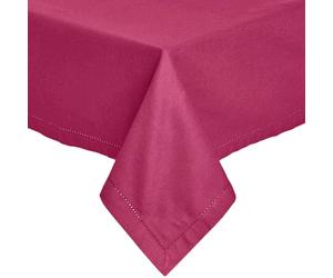 HOMESCAPES Nappe rectangulaire en Tissu, Nappe de Table en 100% Coton uni Prune, Linge de Table Lavable et hypoallergénique - 137 x 178 cm
