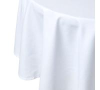 HOMESCAPES Nappe Ronde en Tissu, Nappe de Table en 100% Coton uni Blanc, Linge de Table Lavable et hypoallergénique - 178 cm
