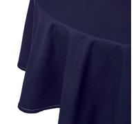 HOMESCAPES Nappe Ronde en Tissu, Nappe de Table en 100% Coton uni Bleu Marine, Linge de Table Lavable et hypoallergénique - 178 cm