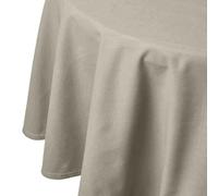 HOMESCAPES Nappe Ronde en Tissu, Nappe de Table en 100% Coton uni Gris, Linge de Table Lavable et hypoallergénique - 178 cm
