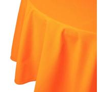HOMESCAPES Nappe Ronde en Tissu, Nappe de Table en 100% Coton uni Orange, Linge de Table Lavable et hypoallergénique - 178 cm