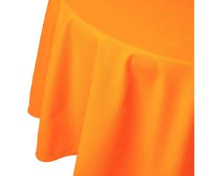 HOMESCAPES Nappe Ronde en Tissu, Nappe de Table en 100% Coton uni Orange, Linge de Table Lavable et hypoallergénique - 178 cm