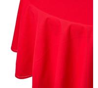 HOMESCAPES Nappe Ronde en Tissu, Nappe de Table en 100% Coton uni Rouge, Linge de Table Lavable et hypoallergénique - 178 cm