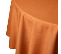HOMESCAPES Nappe Ronde en Tissu, Nappe de Table en 100% Coton uni Terracotta, Linge de Table Lavable et hypoallergénique - 178 cm