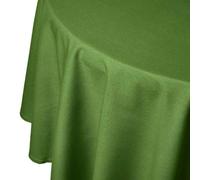 HOMESCAPES Nappe Ronde en Tissu, Nappe de Table en 100% Coton uni Vert foncé, Linge de Table Lavable et hypoallergénique - 178 cm