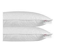 HOMESCAPES Oreiller 40x80 cm Lot de 2, Oreillers en Plumes et Duvet de Canard et Coton, Hypoallergénique et Anti acarien, Coussin lit Adulte