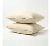 HOMESCAPES Oreiller en Coton Bio et Microfibre 60 x 70 cm, Oreiller Moelleux Hypoallergénique Anti-acariens - Lot de 2