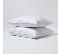 HOMESCAPES Oreiller en Plumes de Canard 60x70 cm, Lot de 2 oreillers rectangulaire, Oreiller Naturel Souple Hypoallergénique Anti-acariens