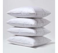 HOMESCAPES Oreiller en Plumes de Canard 60x70 cm, Lot de 4 oreillers rectangulaire, Oreiller Naturel Souple Hypoallergénique Anti-acariens