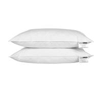 HOMESCAPES Oreiller en Plumes de Canard, Oreiller rectangulaire 50 x 75 cm, Lot de 2 Oreillers naturels