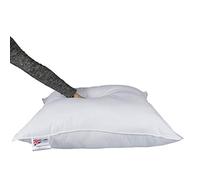 HOMESCAPES Oreiller en Plumes et Duvet d’Oie et Coton, 60 x 60 cm, Oreiller Naturel Moelleux Hypoallergénique Anti-acariens
