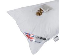 HOMESCAPES Oreiller Naturel parfumé à la Camomille en Duvet et en Plumes d'oie, Oreiller gonflant Soutien Moyen-Ferme 50 x 75 cm