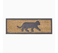 HOMESCAPES - Paillasson Coco et Caoutchouc Motif Chat, 75 x 25 cm