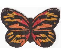 HOMESCAPES Paillasson coco orange papillon
