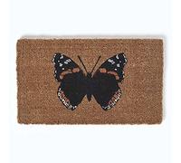 HOMESCAPES Paillasson Coco rectangulaire à Motif Papillon, 75 x 45 cm