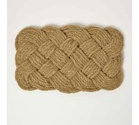 HOMESCAPES Paillasson Coco tressé, Tapis Brosse essuie Pieds, Tapis extérieur et intérieur 75x45 cm