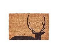 HOMESCAPES Paillasson en Fibres Naturelles de Coco Silhouette de Cerf et Revers antidérapant, 60 x 40 cm