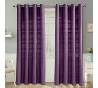 HOMESCAPES Paire de Rideaux à œillets - Violet 167x228cm - Collection Rajput 100% Coton