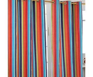 HOMESCAPES - Paire de Rideaux à Rayures Multicolores 117 x 228 cm