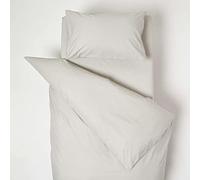 HOMESCAPES Parure de lit Enfant en Coton égyptien 200 Fils Gris, Housse de Couette 120x150 cm et Taie d’Oreiller 40x60 cm