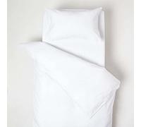 HOMESCAPES Parure de lit Enfant en Lin lavé Blanc, Housse de Couette 120x150 cm et Taie d’Oreiller 40x60 cm