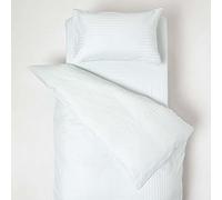 HOMESCAPES Parure de lit Enfant en Percale de Coton 330 Fils, Bleu, Housse de Couette 120x150 cm et Taie d’Oreiller 40x60 cm