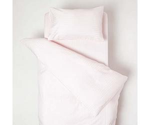 HOMESCAPES Parure de lit Enfant en Percale de Coton 330 Fils, Rose, Housse de Couette 120x150 cm et Taie d’Oreiller 40x60 cm