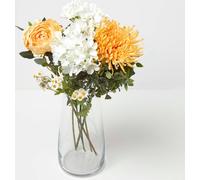 HOMESCAPES Pivoines jaunes & pâquerettes - Bouquet de fleurs artificielles en papier, 65 cm
