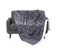 HOMESCAPES Plaid Polaire Ultra Doux Gris foncé et Revers Sherpa, jeté de canapé ou Dessus de lit, 160X200 cm