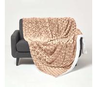 HOMESCAPES Plaid Polaire Ultra Doux Marron Clair et Revers Sherpa, jeté de canapé ou Dessus de lit, 200X230 cm