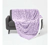 HOMESCAPES Plaid Polaire Ultra Doux Violet Clair et Revers Sherpa, jeté de canapé ou Dessus de lit, 130X160 cm