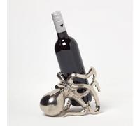 HOMESCAPES Porte-Bouteille de Vin Pieuvre en Aluminium 15 x 12 x 20 cm