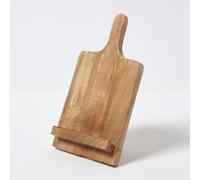 HOMESCAPES Porte-Livre de Cuisine en Bois de Manguier 36x20 cm | Support de Lecture Pliable - Lutrin et Repose-Livre de Recettes pour Plan de Travail et Tablette - Chevalet Rustique