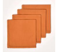 HOMESCAPES Serviette de Table en Tissu Coton, Lot de 4, Linge de Table uni, Terracotta 45x45 cm