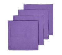 HOMESCAPES Serviette de Table en Tissu Coton, Lot de 4, Linge de Table uni, Violet 45x45 cm