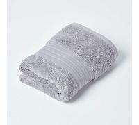 HOMESCAPES Serviette de Toilette 100% Coton Pima Gris, 50 x 90 cm