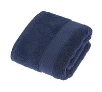 HOMESCAPES Serviette de Toilette en 100% Coton Turc - Ultra Doux et Absorbant - 500 g/m² - Bleu Marine - 50 x 90 cm