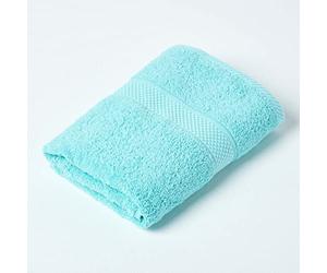 HOMESCAPES Serviette invité en 100% Coton Turc - Ultra Doux et Absorbant - 500 g/m² - Bleu Aqua - 40 x 60 cm