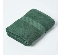 HOMESCAPES Serviette invité en 100% Coton Turc - Ultra Doux et Absorbant - 500 g/m² - Vert foncé - 40 x 60 cm
