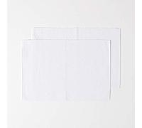 HOMESCAPES Set de Table Lavable en Coton Lot de 2, Linge de Table uni Blanc, 33 x 50 cm