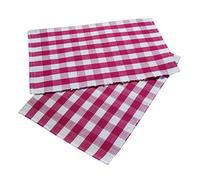 HOMESCAPES Set de Table Lavable rectangulaire à Carreaux Vichy - Lot de 2, Dessous de Table Rose 100% Coton, 30 x 45 cm