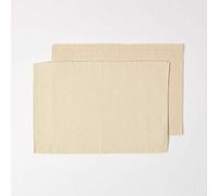 HOMESCAPES Set de Table Lavable rectangulaire - Lot de 2, Dessous de Table 100% Coton uni Crème, 33 x 50 cm