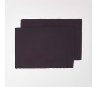 HOMESCAPES Set de table noir en lot de 2 - 100% coton, 33x50 cm