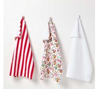 HOMESCAPES Set de torchons 3pcs chouette