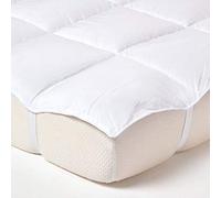 HOMESCAPES Surmatelas 140x190 cm en Microfibre, Surmatelas de Confort Moelleux et hypoallergénique Blanc