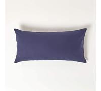 HOMESCAPES Taie d’Oreiller 40x80 cm en 100% Coton égyptien 200 Fils - Lot de 2, Taie d’Oreiller rectangulaire Coloris Bleu Marine