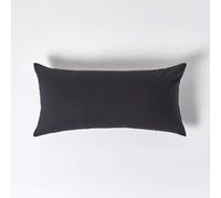 HOMESCAPES Taie d’Oreiller 40x80 cm en 100% Coton égyptien 200 Fils - Lot de 2, Taie d’Oreiller rectangulaire Coloris Noir