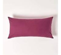 HOMESCAPES Taie d’Oreiller 40x80 cm en 100% Coton égyptien 200 Fils - Lot de 2, Taie d’Oreiller rectangulaire Coloris Bordeaux
