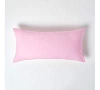 HOMESCAPES Taie d’Oreiller 40x80 cm en 100% Coton égyptien 200 Fils - Lot de 2, Taie d’Oreiller rectangulaire Coloris Rose